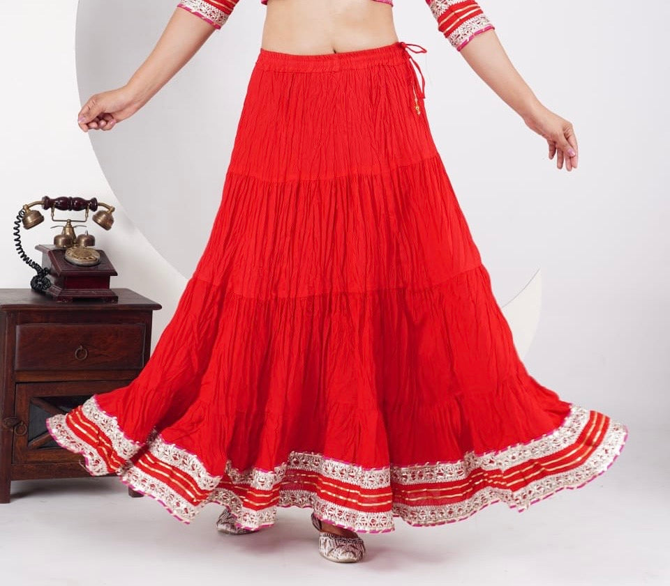 Cotton Lehenga Skirt - garba chaniya