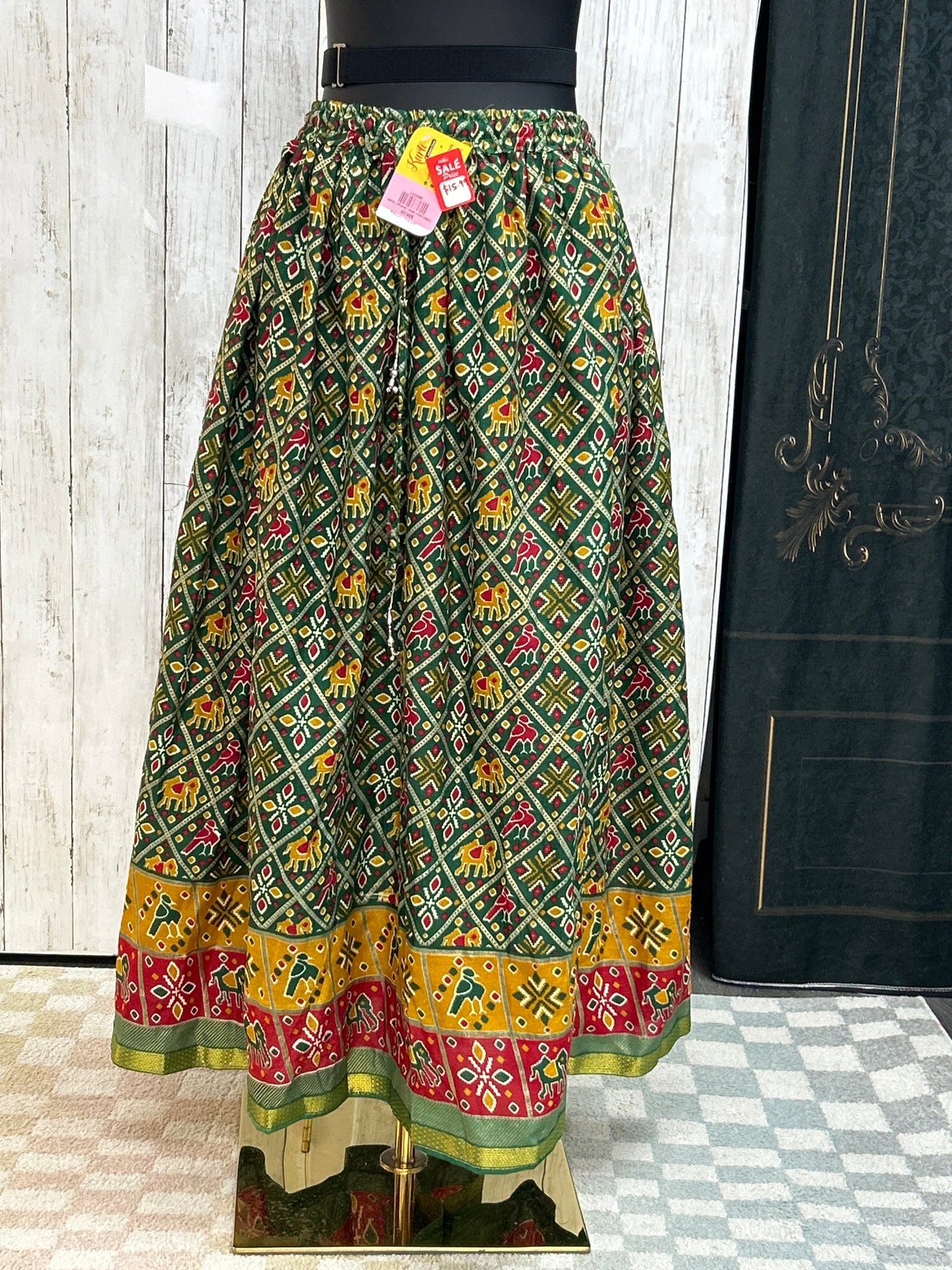 Cotton Jaipuri Lehenga Skirt - Traditional Print