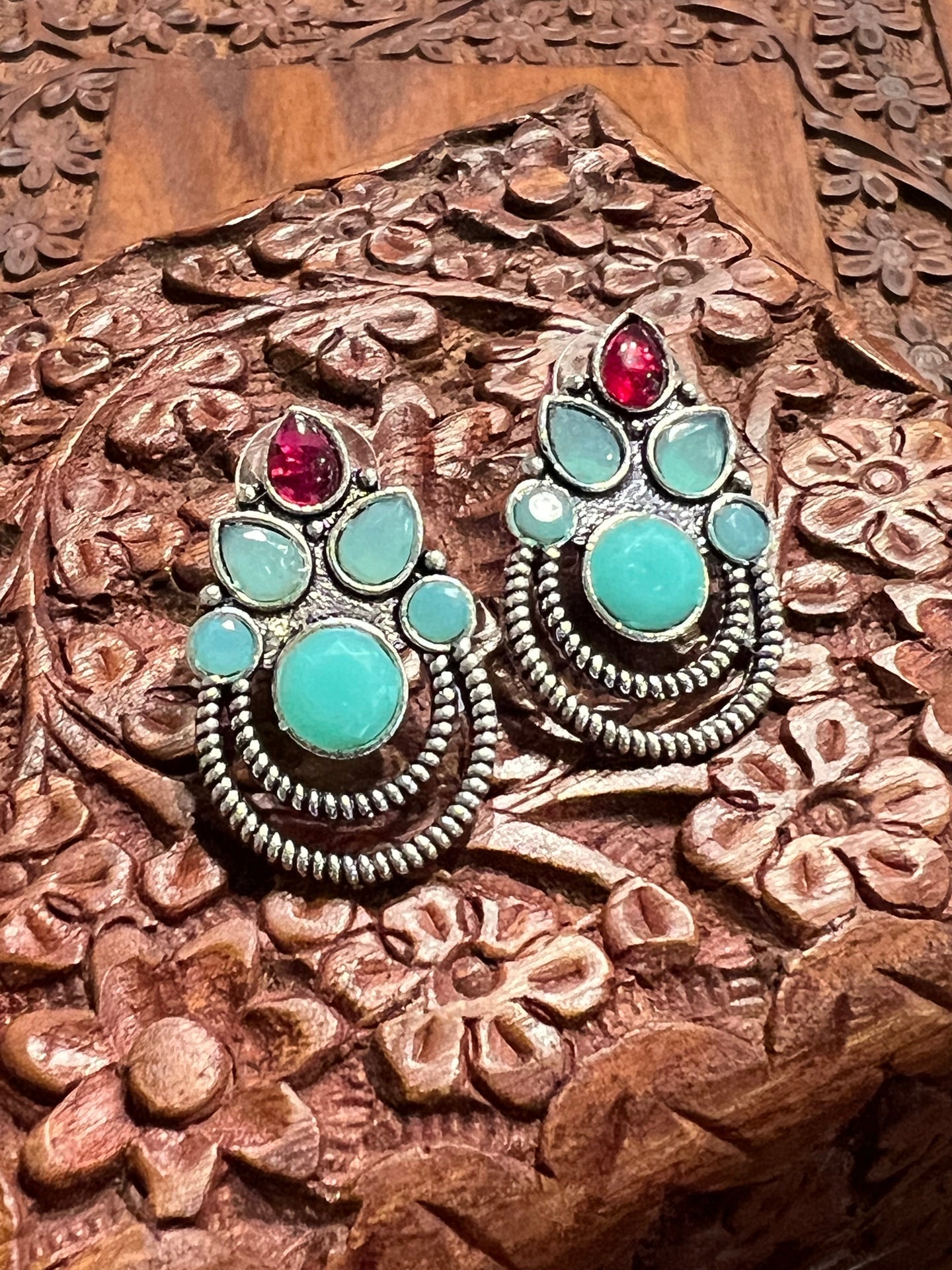 Antique silver finish earrings