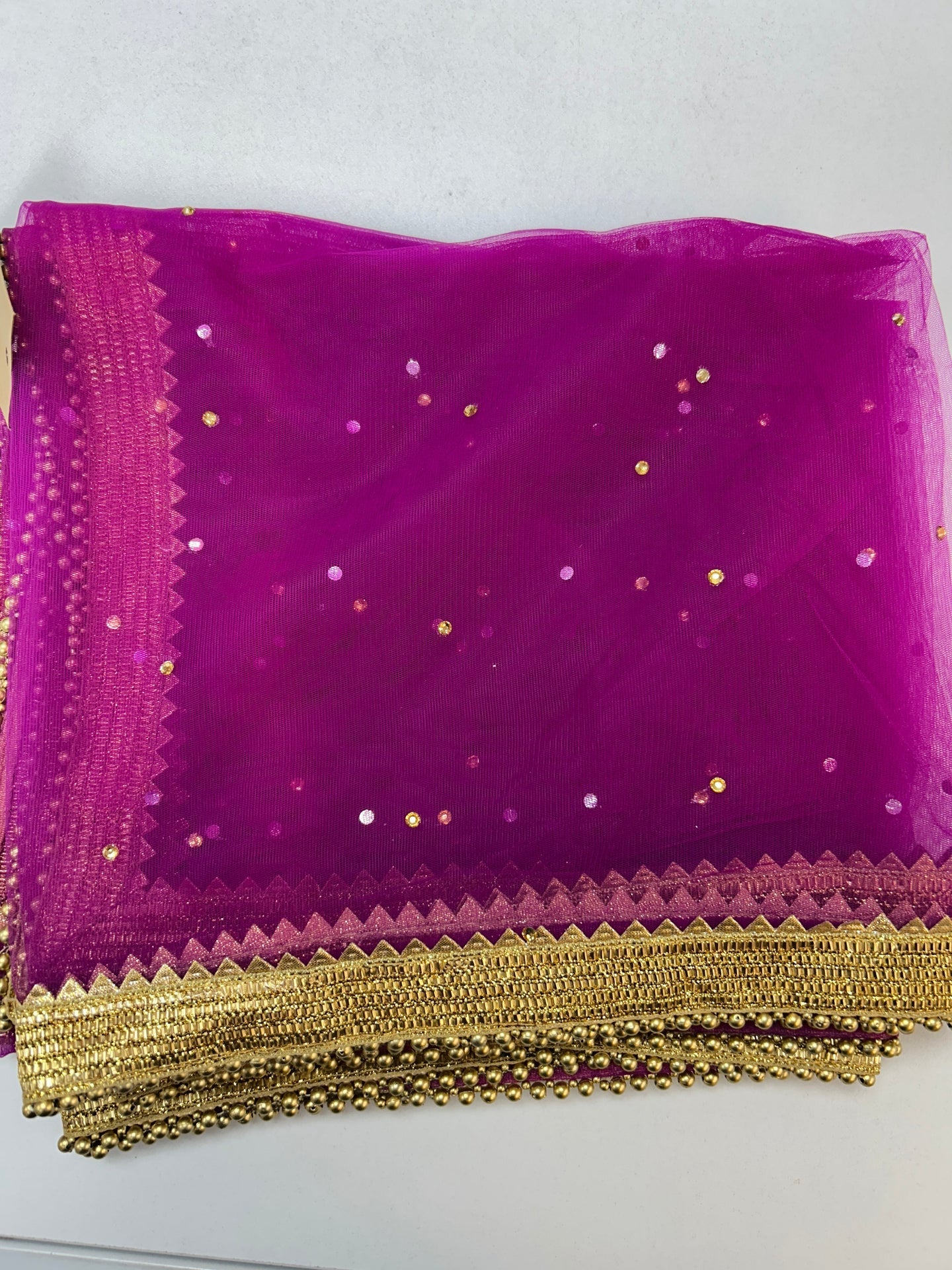 Rani pink / dark pink net duppata