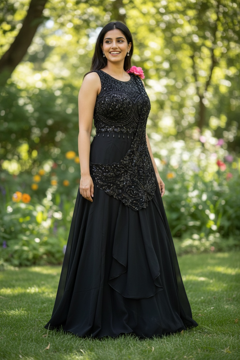 Readymade saree BLACK SPECIAL