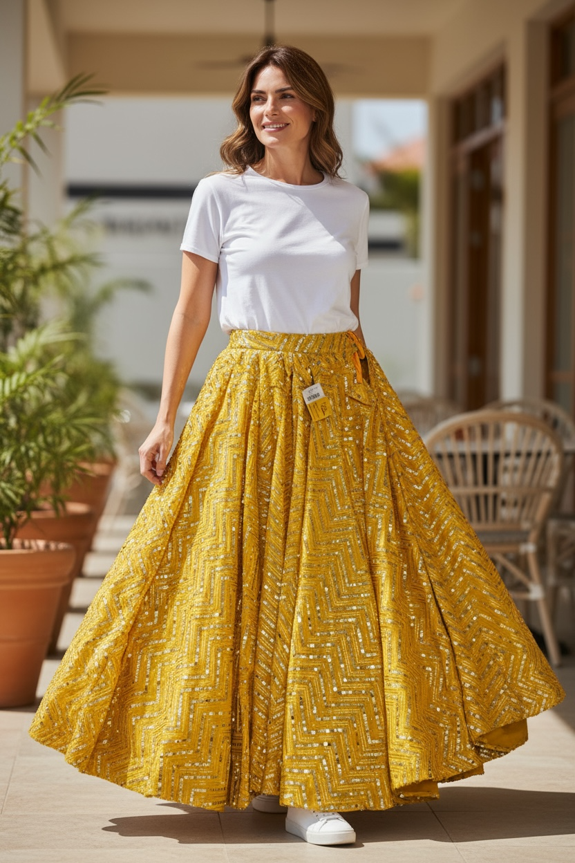 Sequin lehenga : garba chaniya