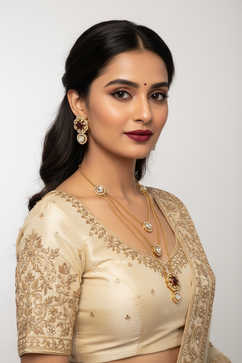Moissanite Kundan necklace
