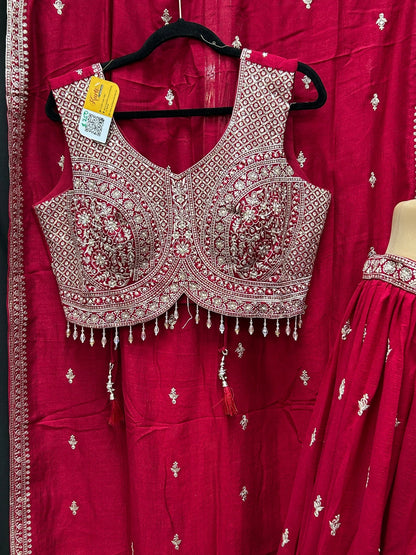 Dark pink lehenga Choli set