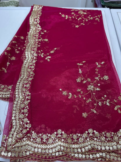 Tissue silk dupatta with sequin work