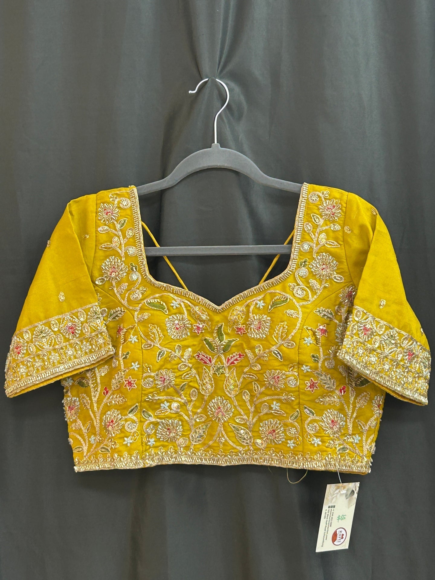 Hand embroidered blouse | tissue silk blouse with all over hand embroidery
