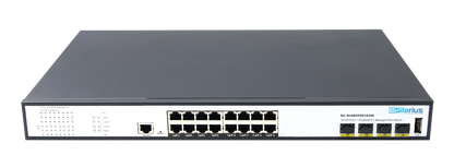 Silarius SIL-B16M3POE1G300 16 Ports 10/100/1000Mbps Gigabit Layer3 Managed PoE+ switch with 4 Ports 10G SFP+ Uplink,1USB, 1 Console, 6KV surge protection,300W,rack mount installation