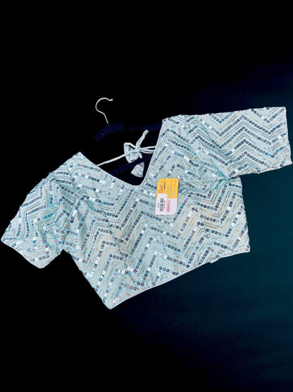 Sequin blouse : light blue