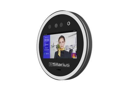 Silarius SIL‐ACCESSTEMP Smart Facial Time Attendance Access Control Terminal with Temperature Measurement , Employee time management Device (NDAA Compliant)