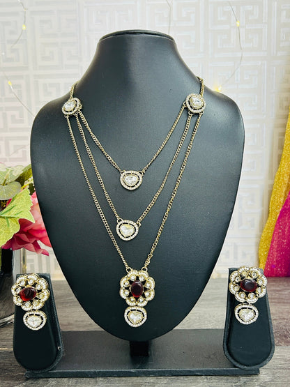 Moissanite Kundan necklace