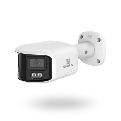 Silarius Pro Series SIL-PB8MP28AU 8MP Smart Dual Illumination Panoramic Auto Stitching ONVIF Bullet Network Camera with 2-Way Audio (NDAA Compliant)