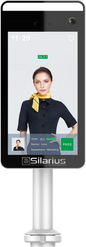 Silarius SIL-FRTEMP 7" Facial Time Attendance Access Control Terminal with Temperature Testing + Face Recognition and Mask Detection (Table Stand Included) NDAA Compliant