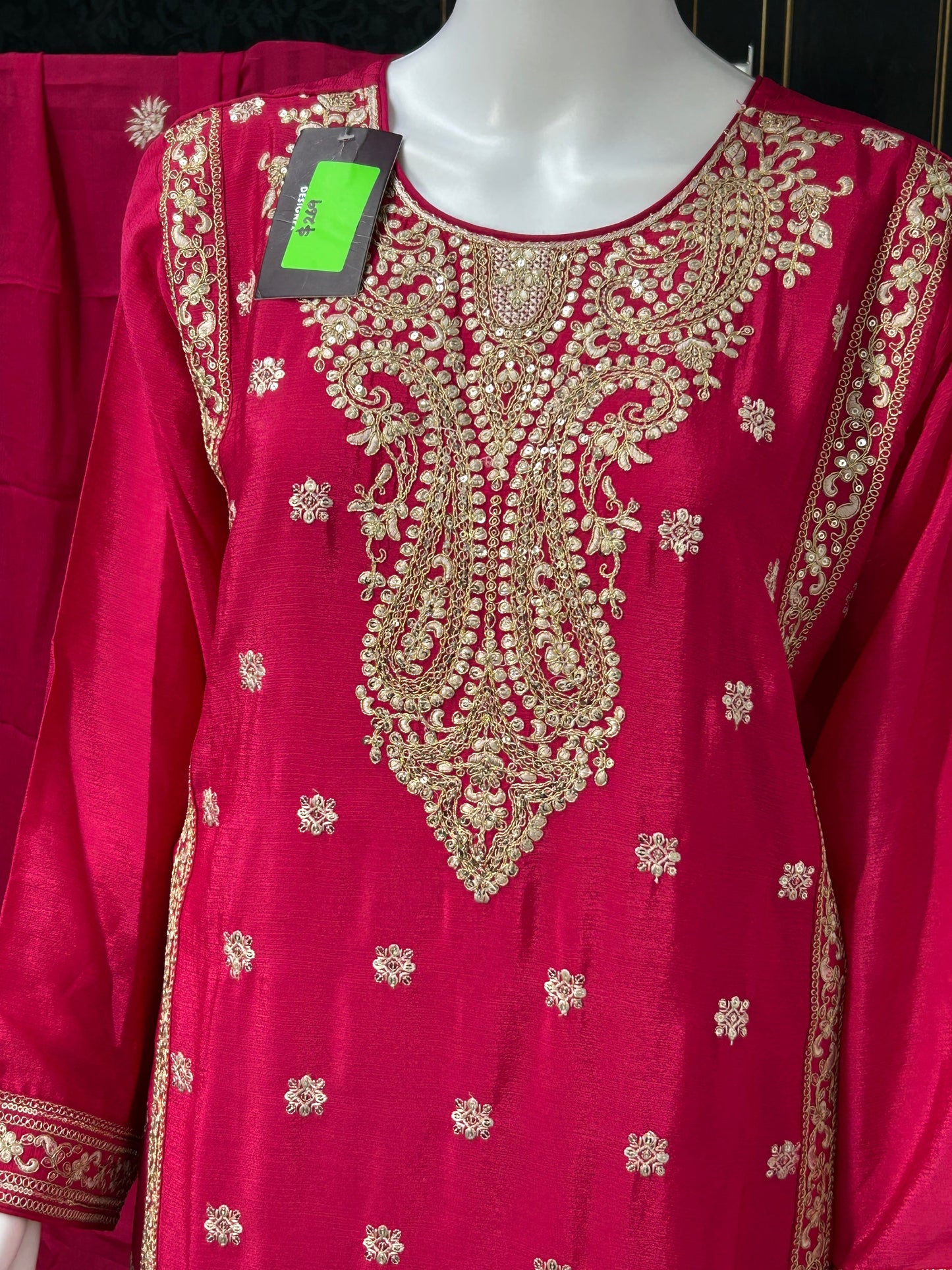 Chinon silk sharara suit