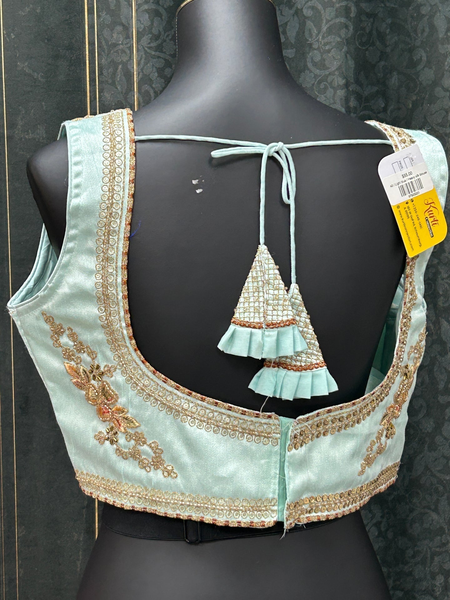 Silk blouse with heavy embroidery work