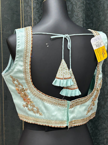 Silk blouse with heavy embroidery work
