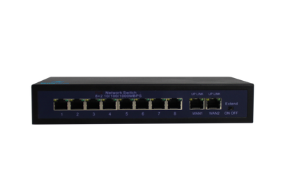 Silarius SIL-SW8POE 10 Ports POE switch with 8/100MB Ports PoE and 2 Gigabit Uplinks - 120W POE