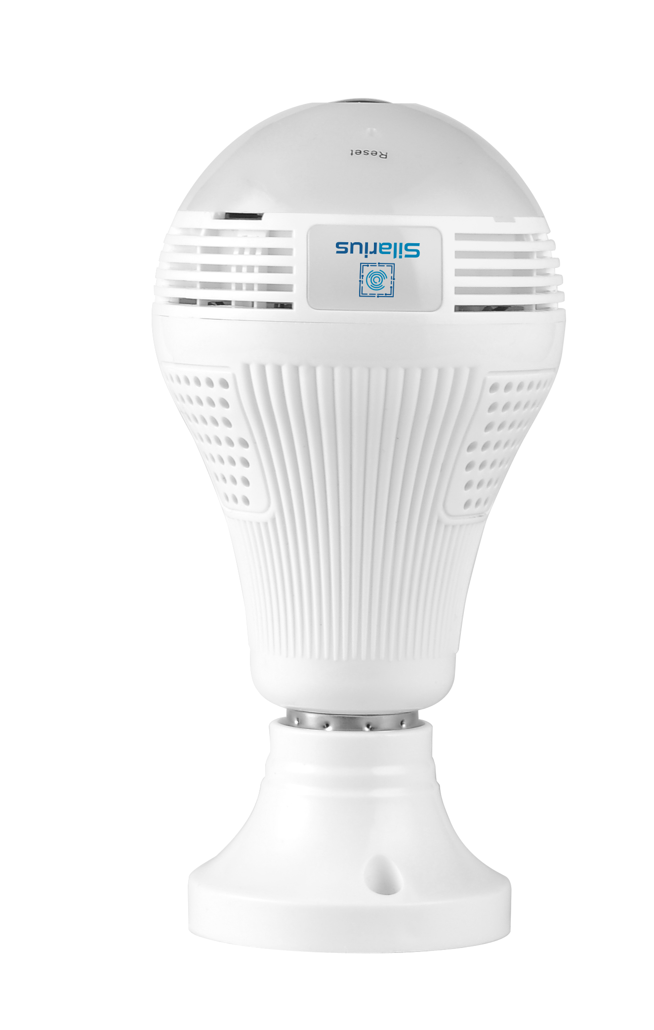Silarius SIL-FISHBULB3MP 3MP WiFi, bulb fish-eye Camera,  app (IC See) , TF card, 2-Way Audio , app can switch bulb on - 1.29mm lens (SILVER COLOR)