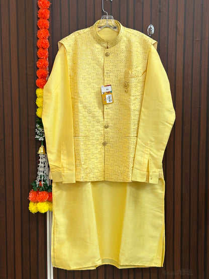 Silk kurta pajama with jacket