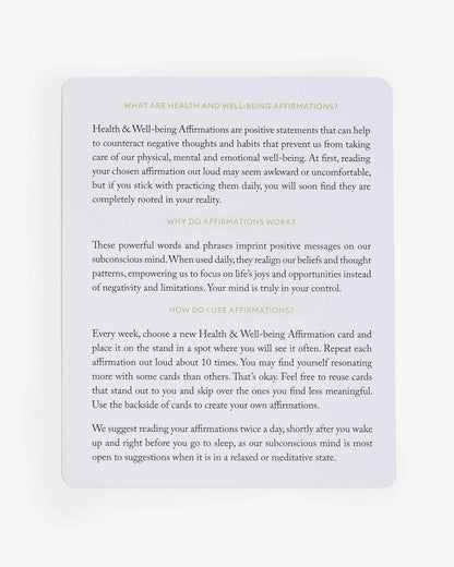 Mindful Affirmations for Health & Wellbeing