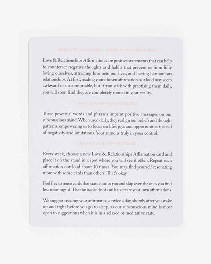 Mindful Affirmations for Love & Relationships