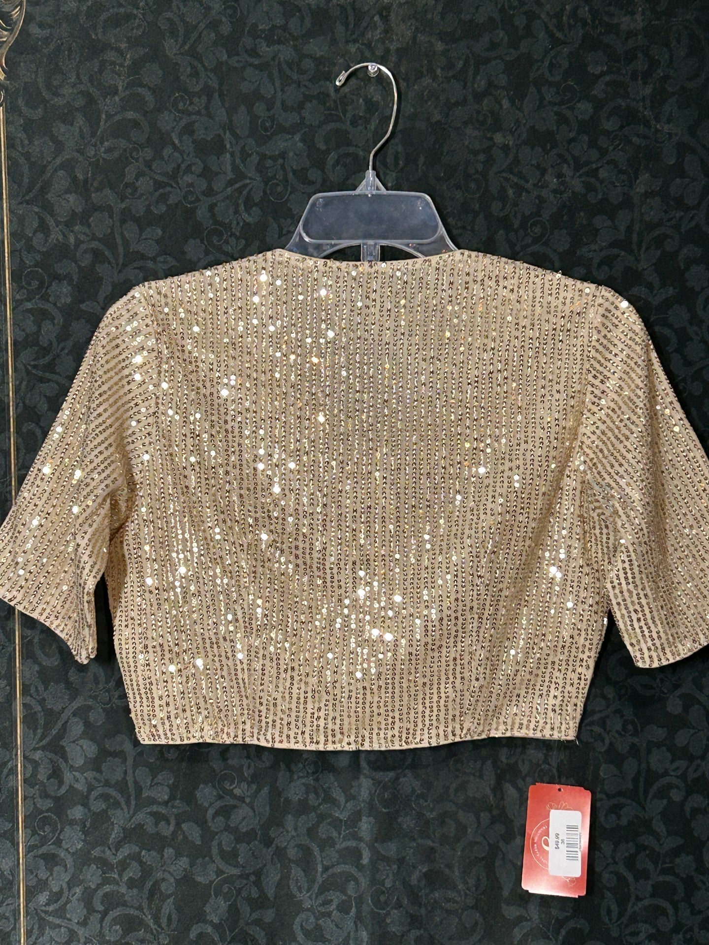 Ligh gold blouse with sequin work