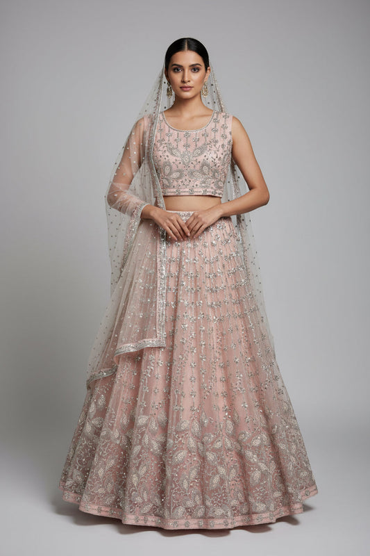 Light peach color lehenga set