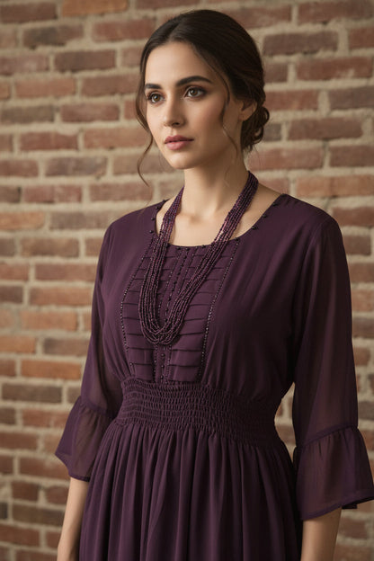Purple chiffon dress
