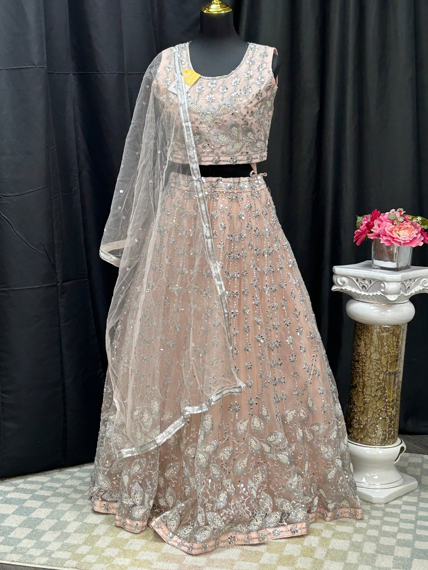 Light peach color lehenga set