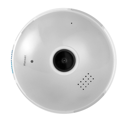 Silarius SIL-FISHBULB3MP 3MP WiFi, bulb fish-eye Camera,  app (IC See) , TF card, 2-Way Audio , app can switch bulb on - 1.29mm lens (SILVER COLOR)