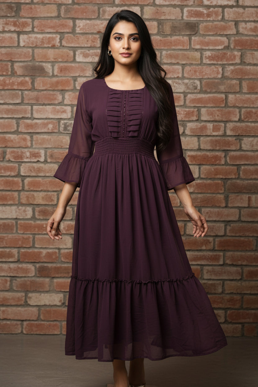Purple chiffon dress