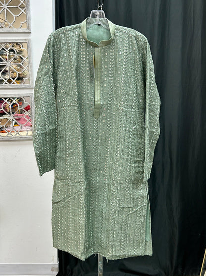 Light green kurta pajama set for men