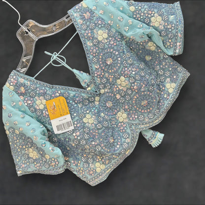 Sky blue blouse | heavy embroidery work