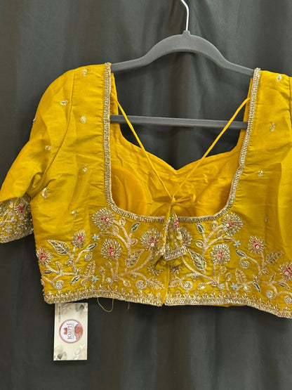 Hand embroidered blouse | tissue silk blouse with all over hand embroidery