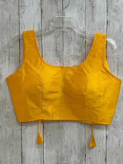 Yellow silk blouse