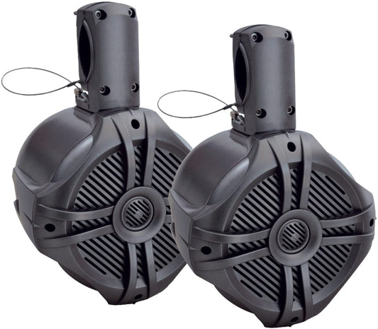 Power Acoustik MWT‐65T Marine-Grade 6.5" 500-Watt Wake Tower Enclosure & Speaker System (Titanium)