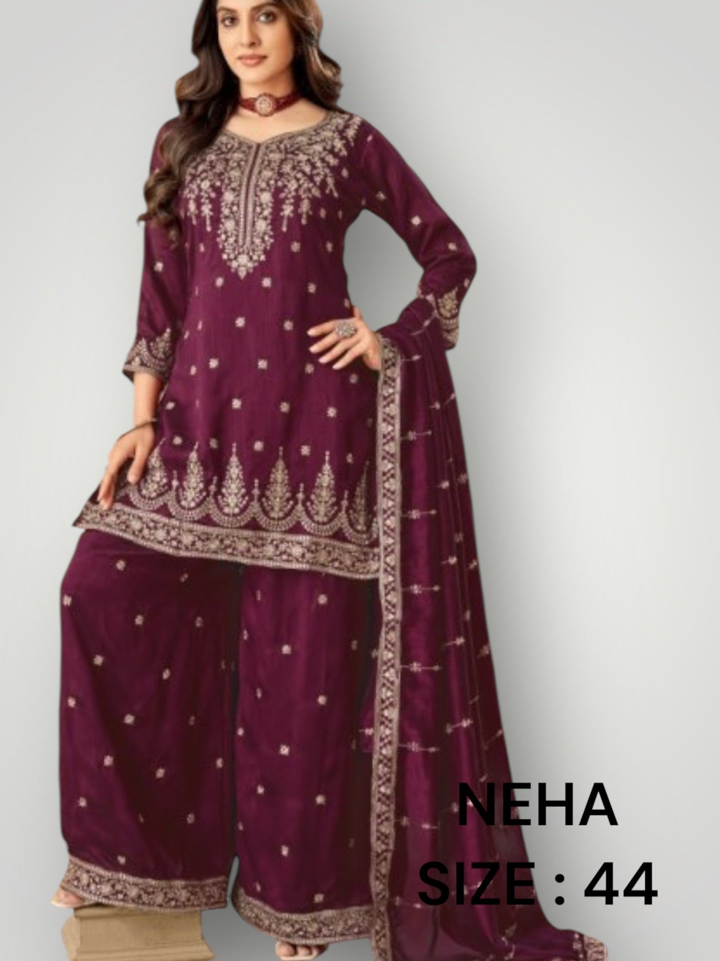 Neha : party wear sharara suit