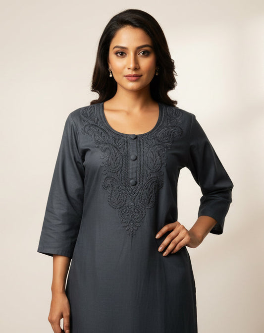 Rayon Chikankari Kurti