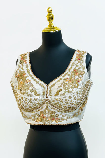 Silk blouse with heavy embroidery work