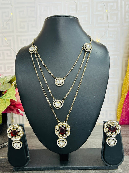 Moissanite Kundan necklace