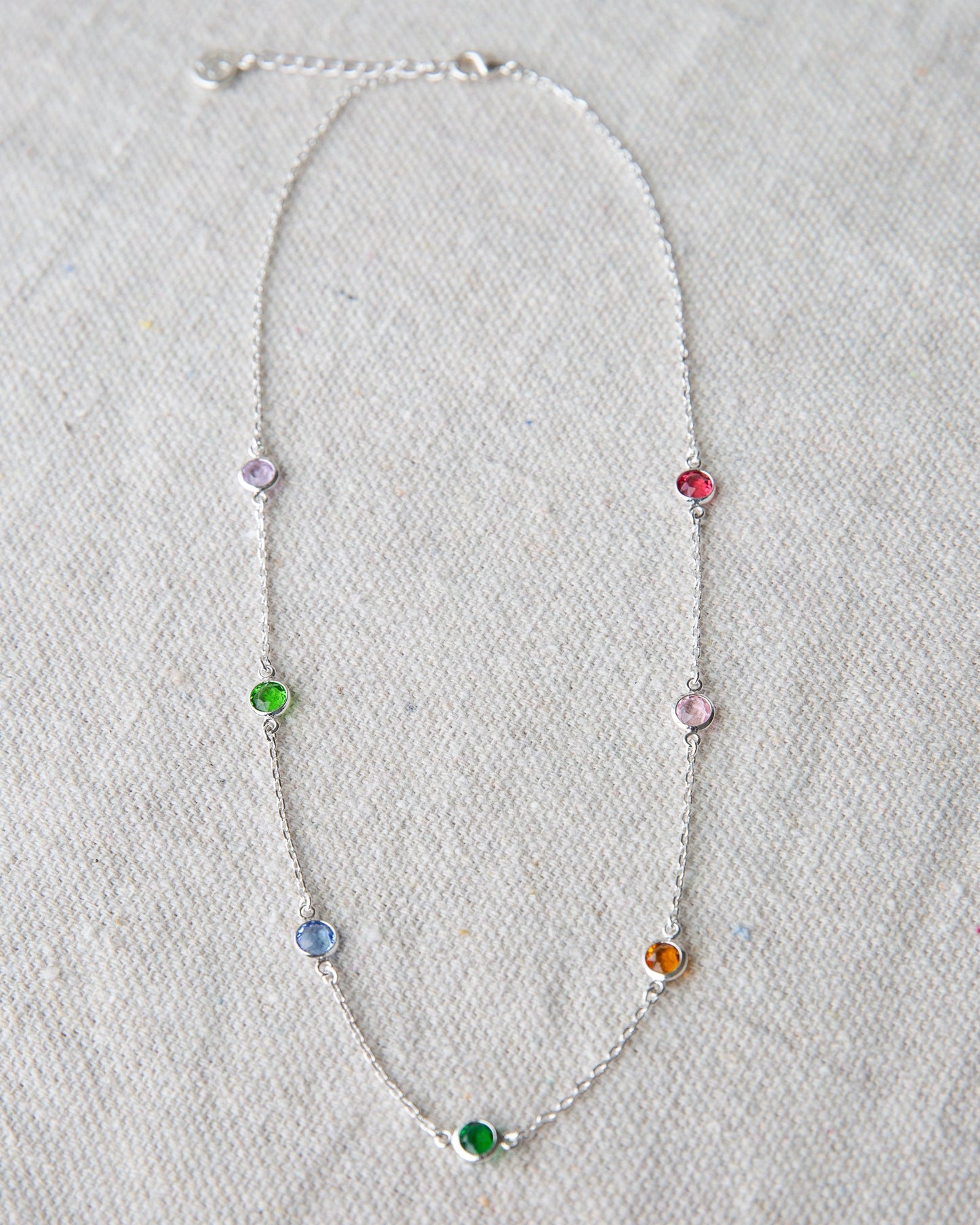 Silver Pop of Color Necklace