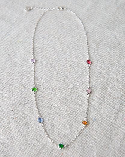 Silver Pop of Color Necklace