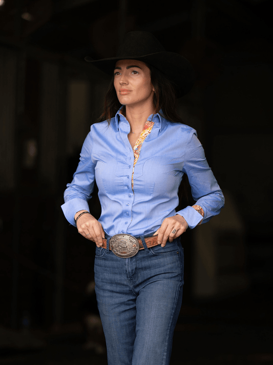 Blue Chambray Women's Western Shirt | OG Collection