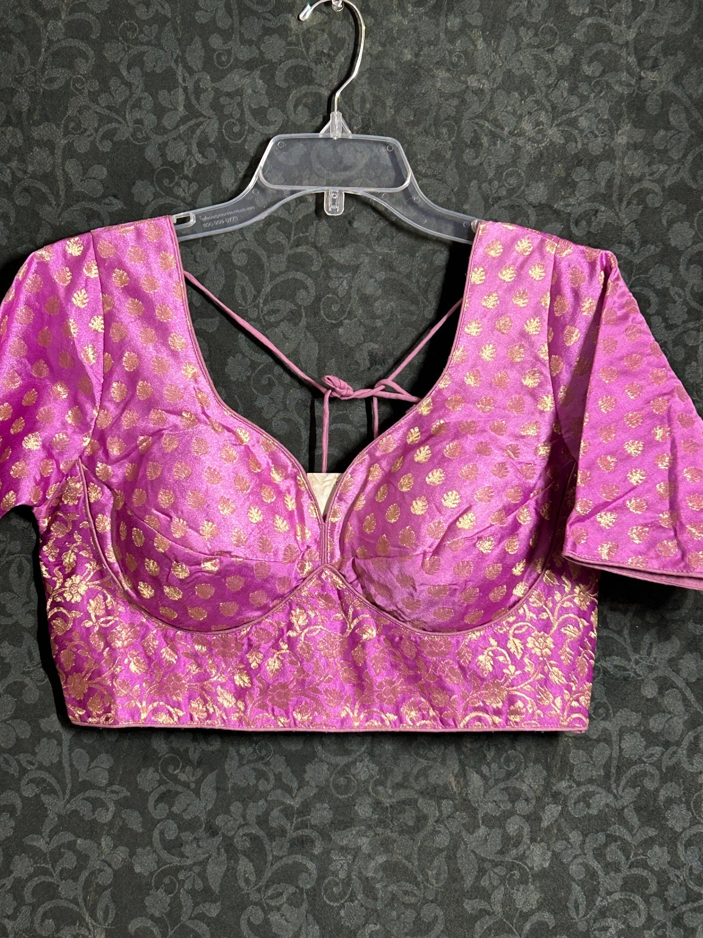Jacquard silk blouse : light purple ( vegan silk)