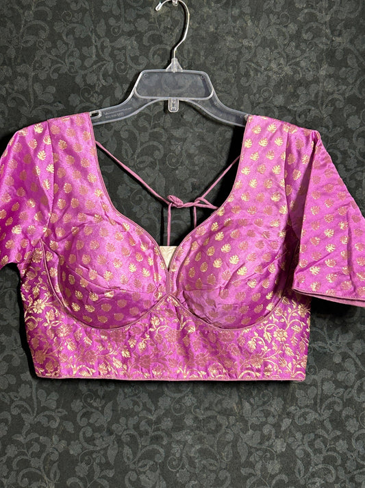 Jacquard silk blouse : light purple ( vegan silk)