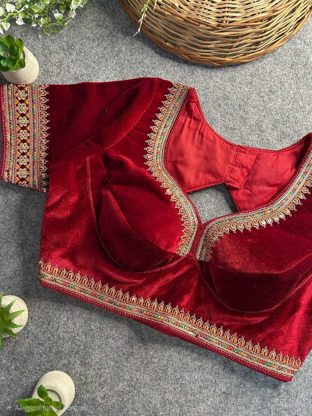 Velvet designer blouses