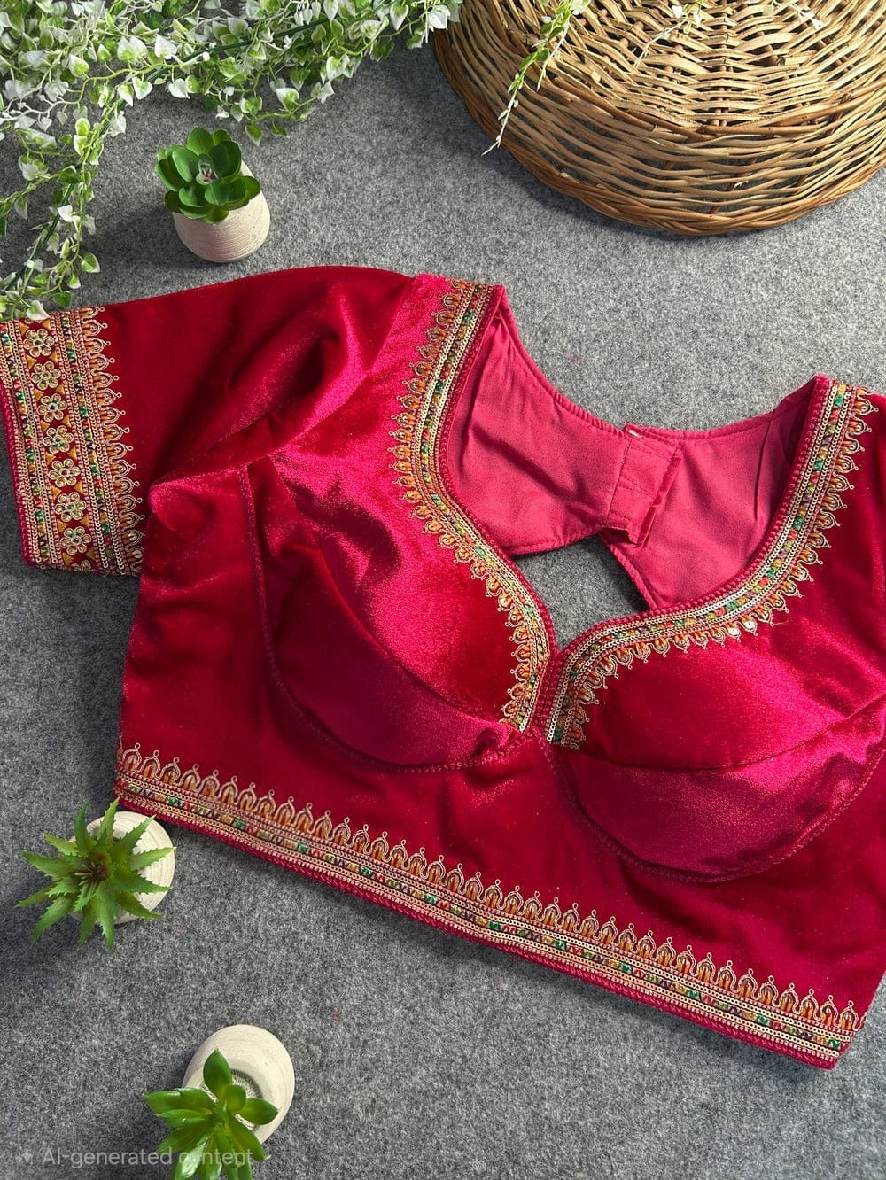 Velvet designer blouses
