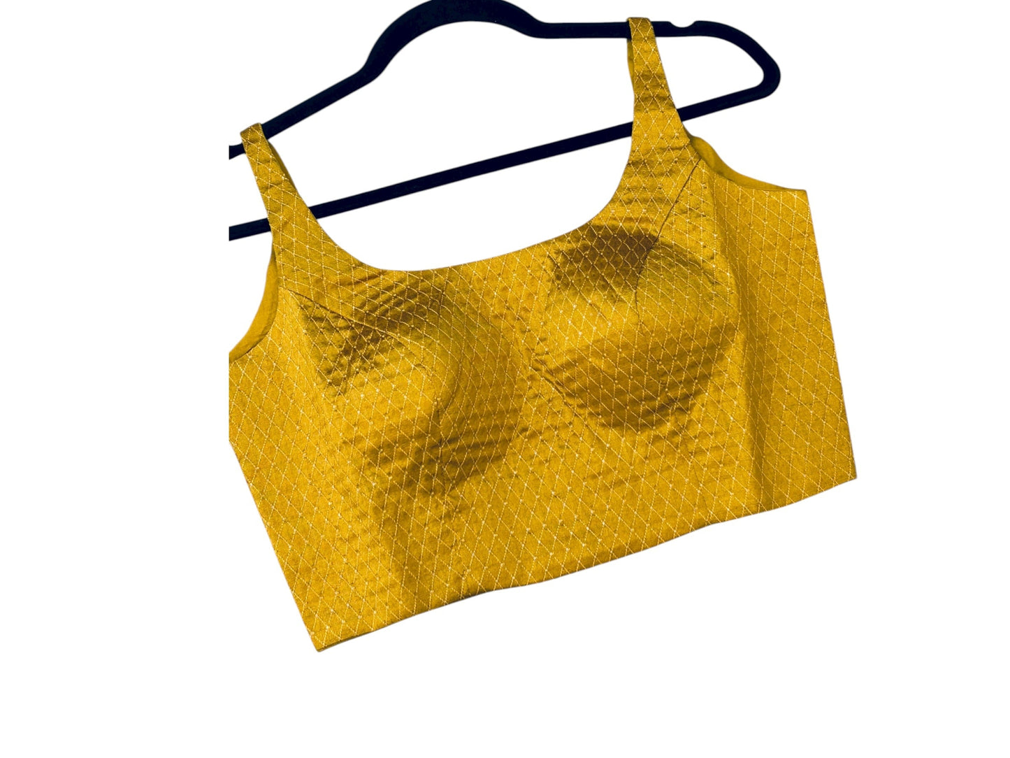 Mustard yellow sleeveless blouse