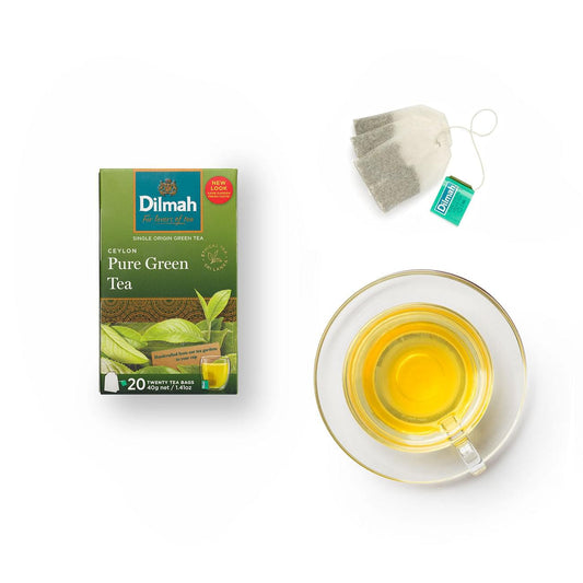 Dilmah Ceylon Pure Green Tea 30g (1.1 oz) – 20 Individually Foil Wrapped Tea Bags