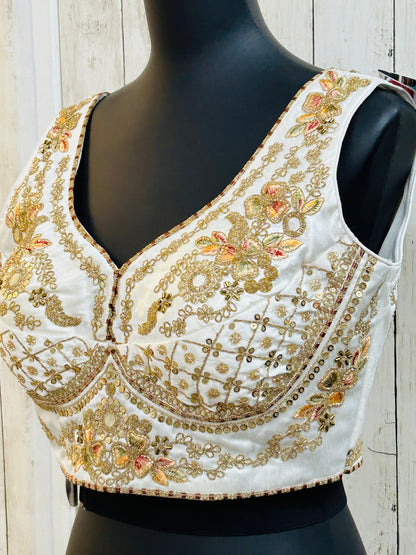 Silk blouse with heavy embroidery work