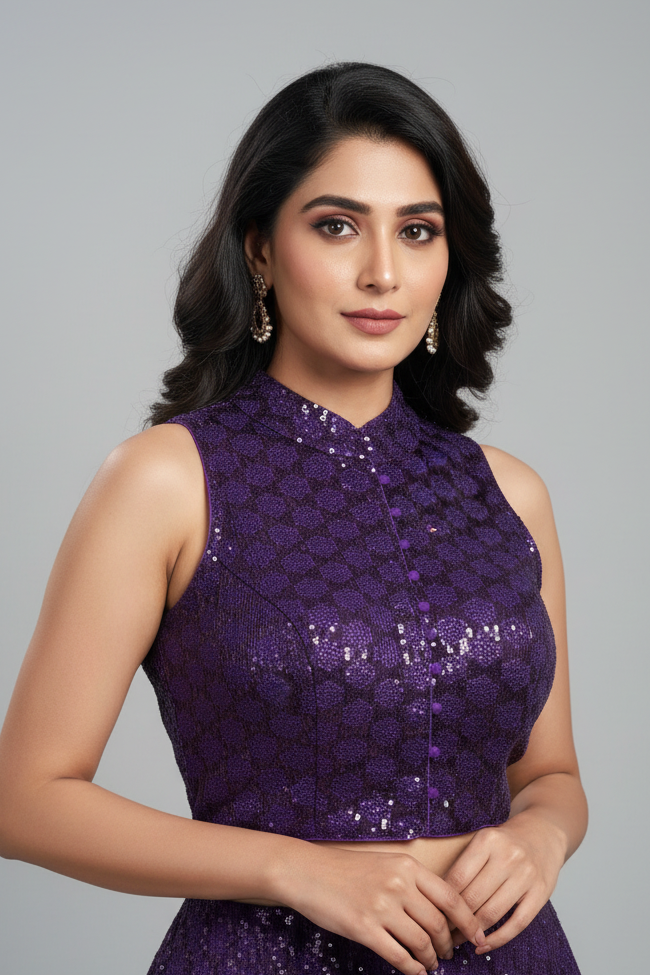 Purple Halter neck blouse